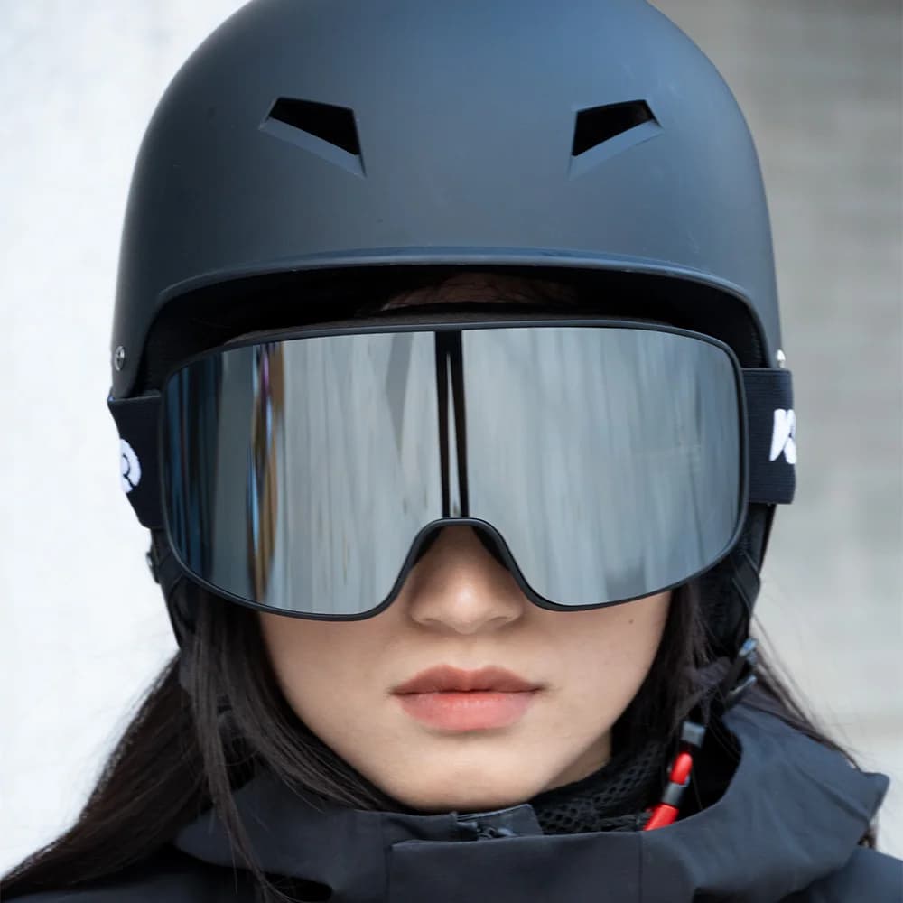 KAROS Occhiali da sci Doppi strati Anti-appannamento Piccolo bordo Maschera da sci Occhiali da snowboard Outdoor Uomo Donna UV400 Occhiali da neve invernali