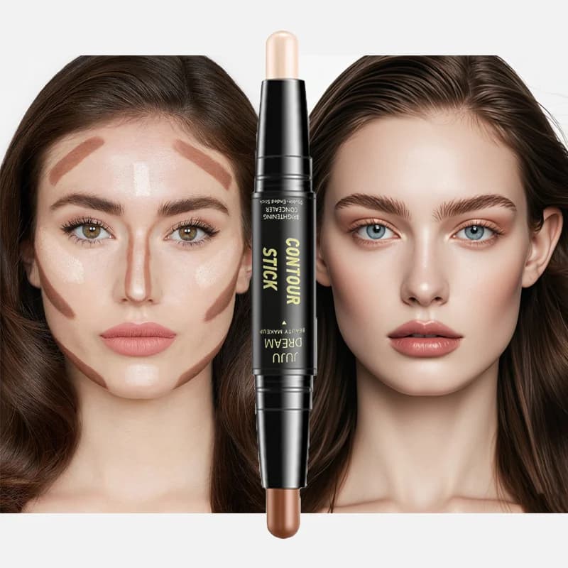 Double end contour stick, facial foundation, concealer, long-lasting shiners, concealer contour, make-up