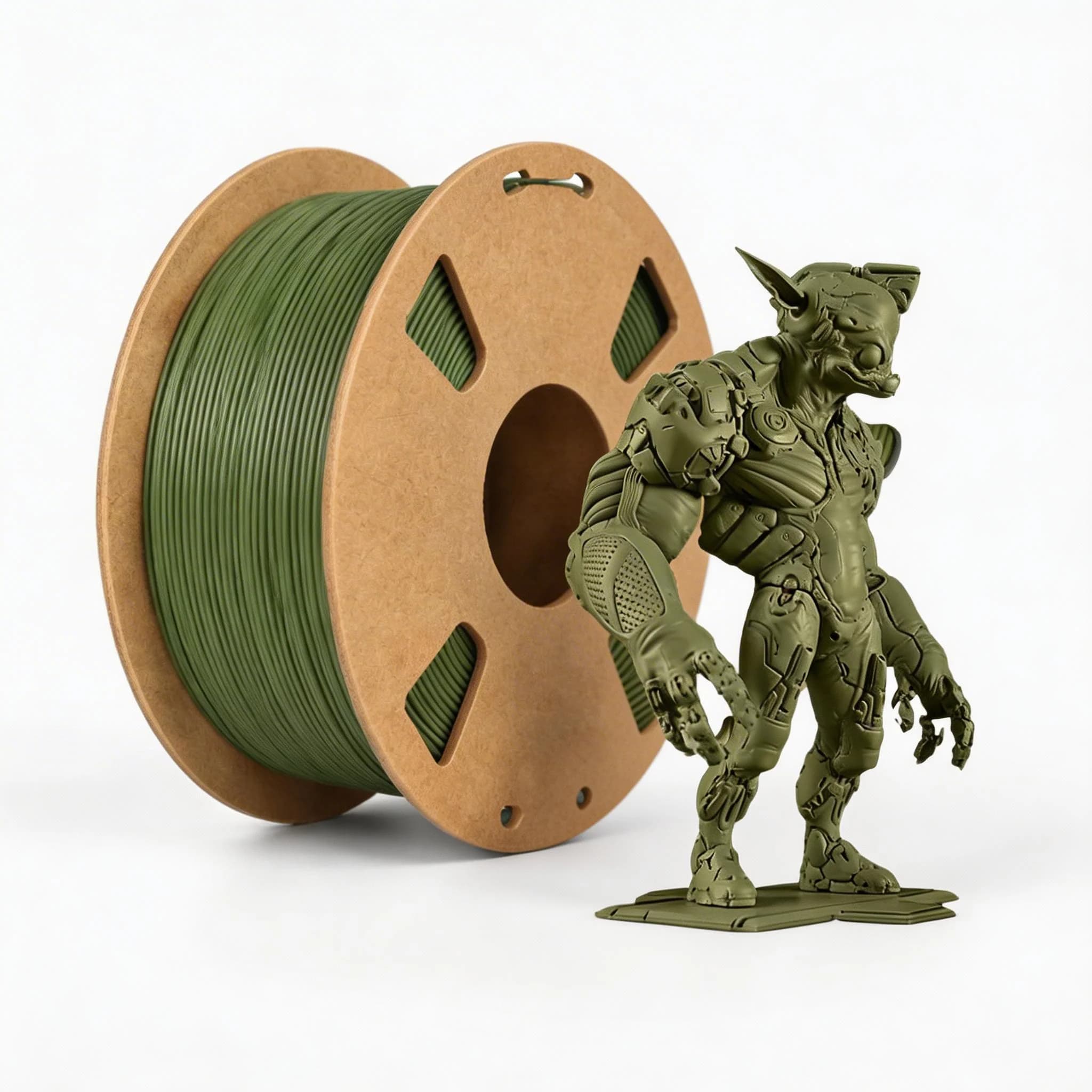 Filajoy Filamento PLA Opaco 3D 1.75mm, Colore Verde Oliva, Bassa Deformazione, Minimi Sfumature tra gli Strati, Precisione Dimensionale +/- 0.02mm, 1kg