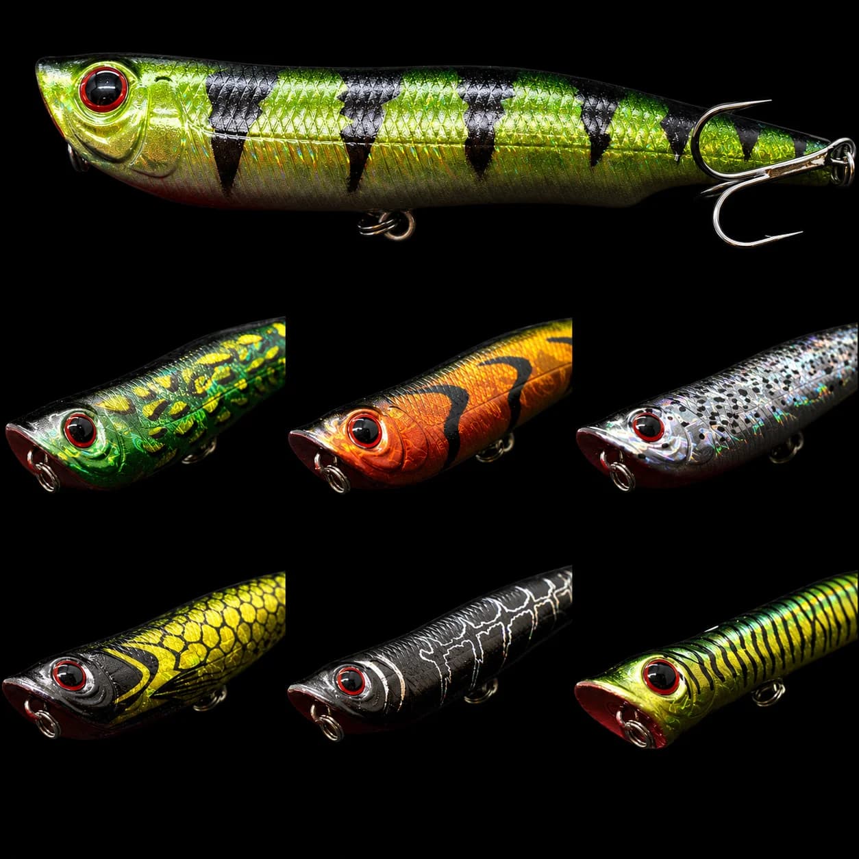 WLure Fishing Lure Topwater Popper 10cm 17g Long Casting Walking Lure 2 #4 ancorette Floating Bait 3D Hard Eyes W622