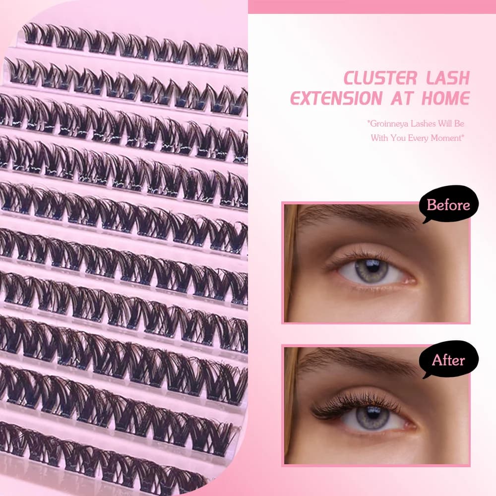 3D Eyelash Kits, DIY Eyelash Extension Kits, Mixed Individual Cyuffs, Easy Application and Removal, Lifting and Fixing Tools Eyelash