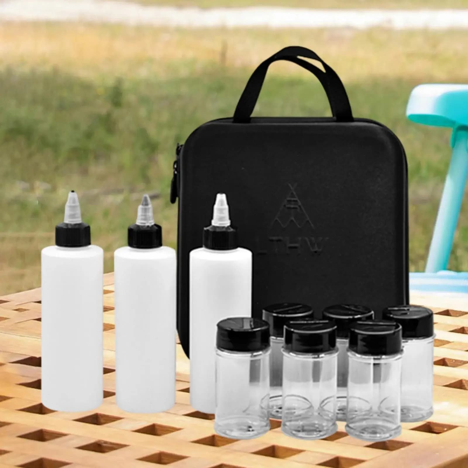 6/9 Pz/set Barattolo di Spezie Pouch di Campeggio Portatile Spezie Bottiglia di Condimento A Tenuta Distributore di Olio Scatola di Salsa per Picnic Zaino in Zaino in Zaino BBQ