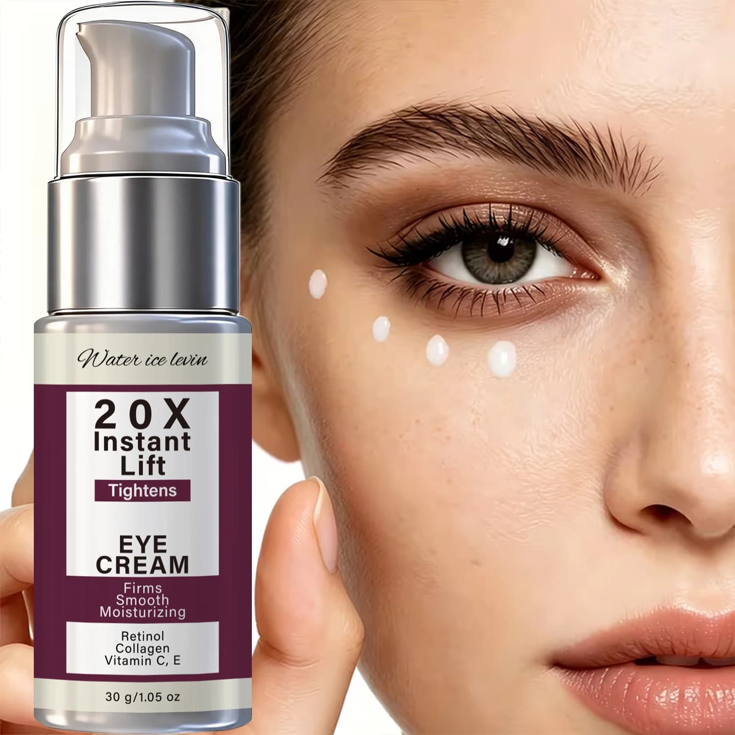 Water Ice Levin Retinol Collagen Eye Cream With Vitamin C E Hydrating Smoothing Firming Daily Eye Care 30g