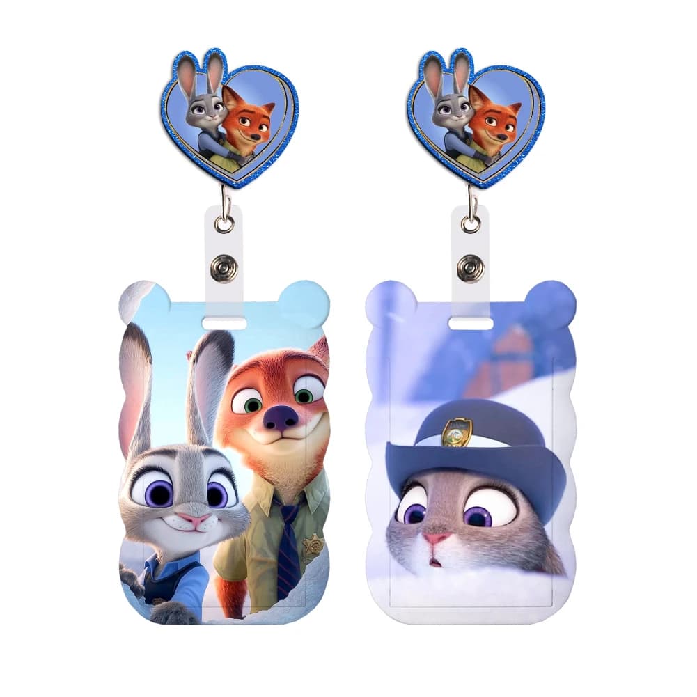 Porta Carte Disney Zootopia con Cordino per Studenti, Portachiavi per Bambine, Ciondolo con Cordino, Porta Badge e Copri Passaporto
