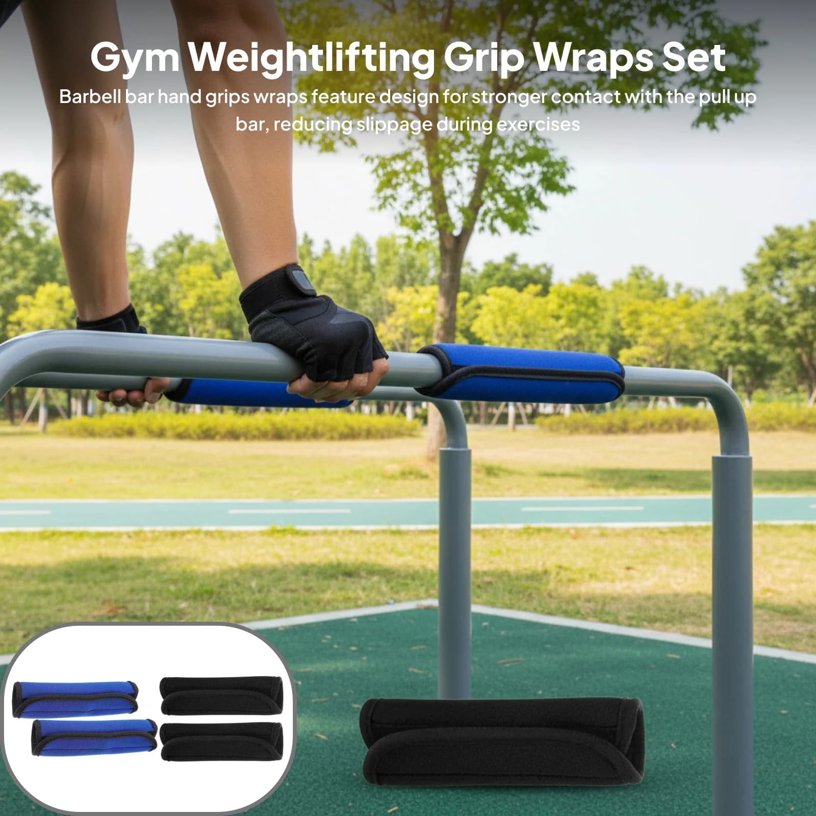2 pieces Pull up Bar Coussin Grips 3mm Thickness Balancing Bar Gym Weightlift Grip Wrap Sleeves for Gym Fitness Exercise