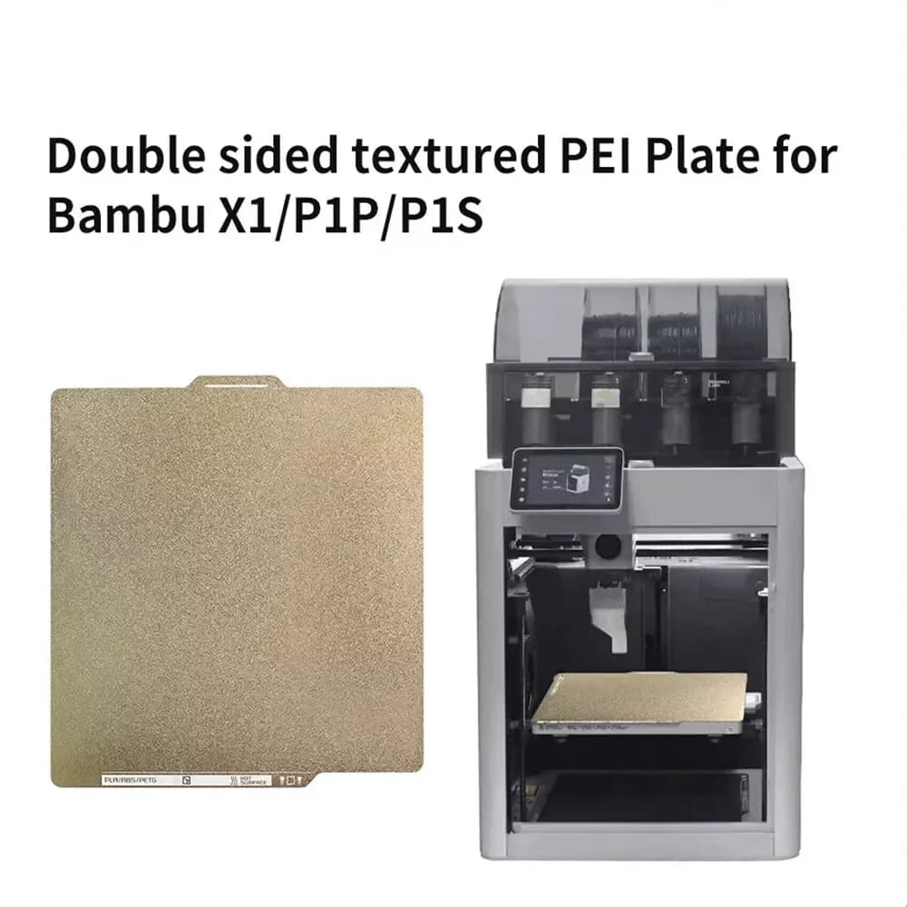 Letto PEI con struttura della piastra di costruzione PEI ad alta spessore da 1,3 mm per foglio PEI per stampante 3D bifacciale Bambu Lab X1/P1P/P1S