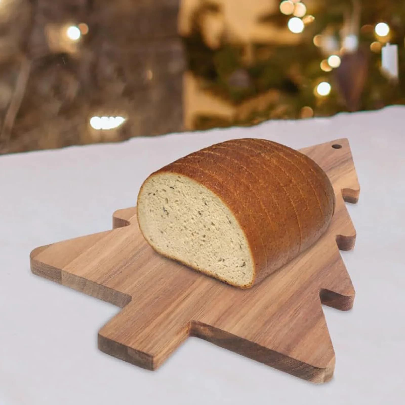 Tagliere per salumi in legno a forma di albero di Natale con manico Tagliere da cucina per albero di Natale per hotel domestici