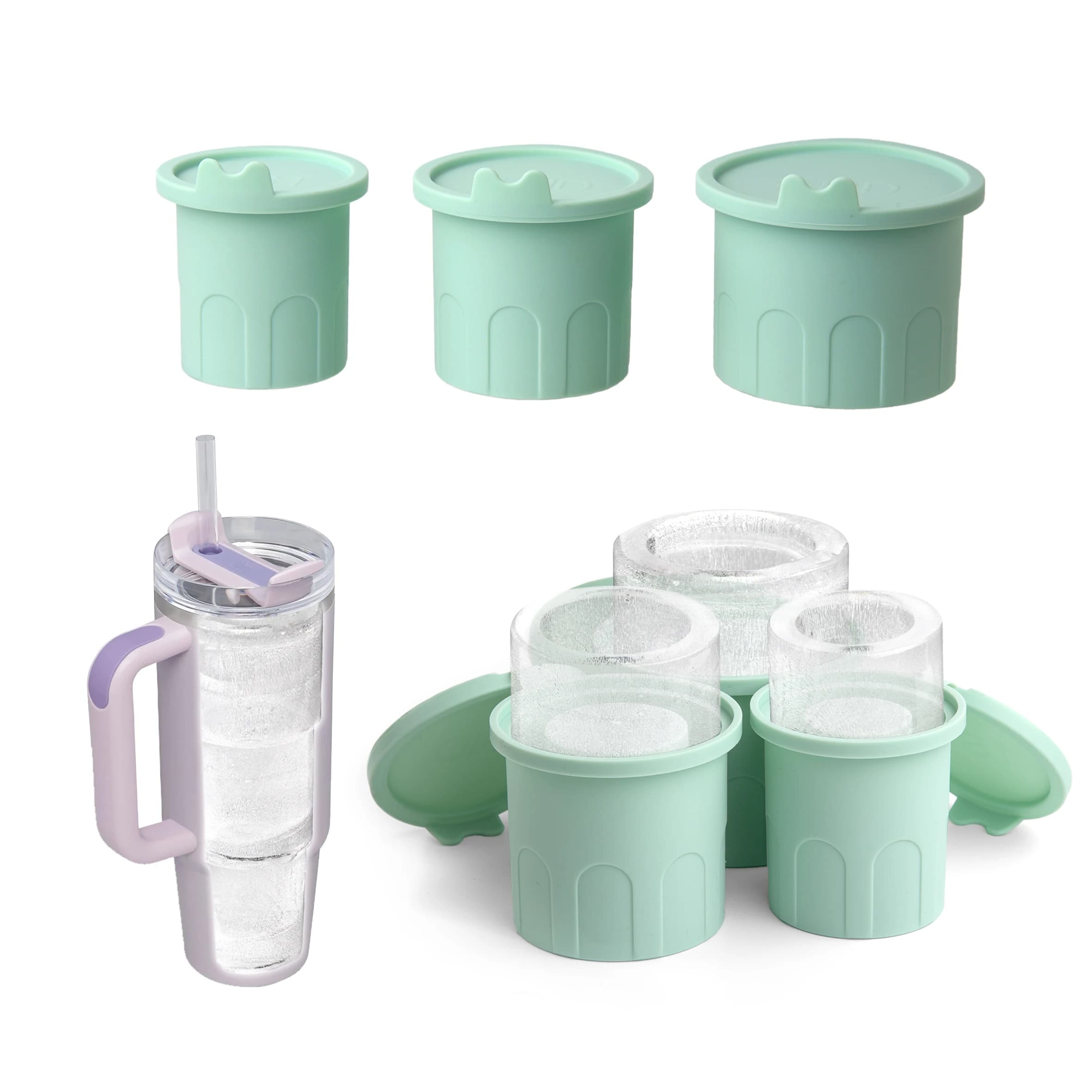 Easy Fill And Release Ice Cube Tray Tumbler tazze Separate stampi per cubetti di ghiaccio in Silicone con coperchio Ice Maker per Stanley