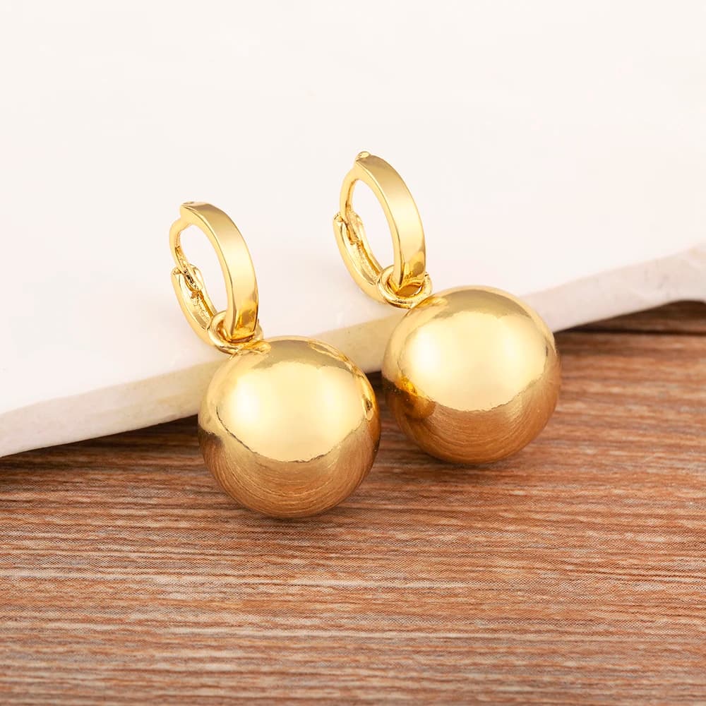 Nidin New Arrival Retro Classic Design Sphere Shape Charm Drop Earrings For Women Female Vintage Wedding Party Ear Jewelry Gifts