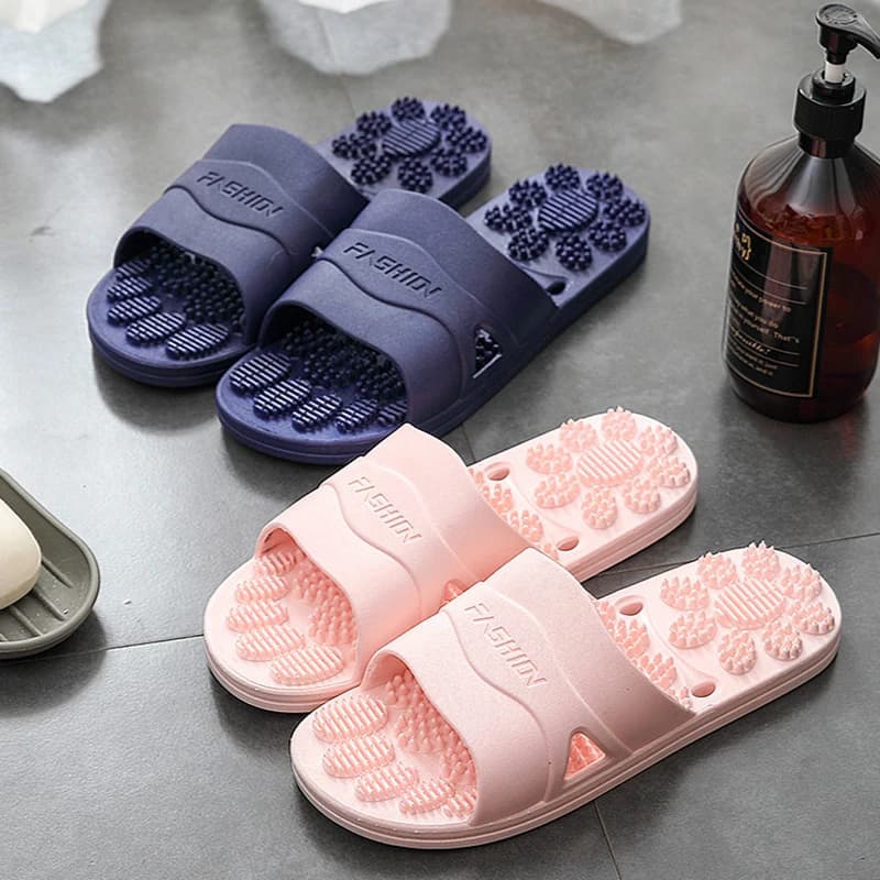 WaterLeaky Pantofole da bagno Suola da massaggio Doccia ad asciugatura rapida Scava fuori Scarpe da interno in morbido PVC Infradito antiscivolo Uomo Donna