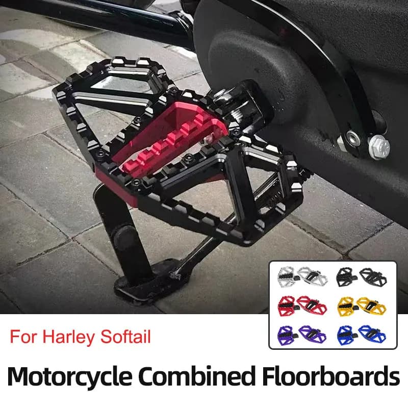 Pedane passeggero conducente moto Pedane poggiapiedi largo per Harley Softail Low Rider S/ST Street Bob Fat Bob Sport Glide