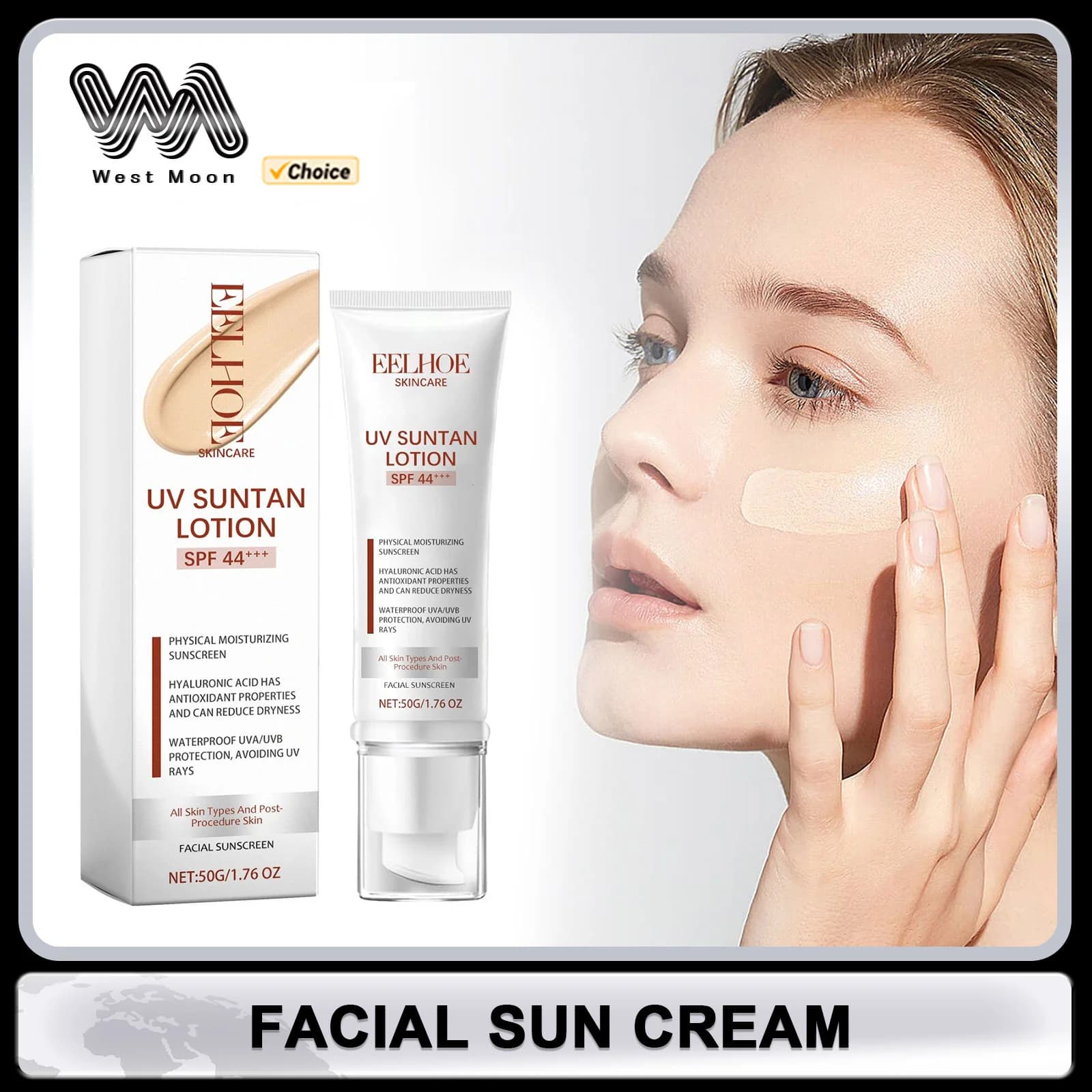 Face Sunblock Anti Oxidant Waterproof UV Protective Oil Control Refreshing Skin Moisturizing Mild Solar Blocker Sunscreen Cream