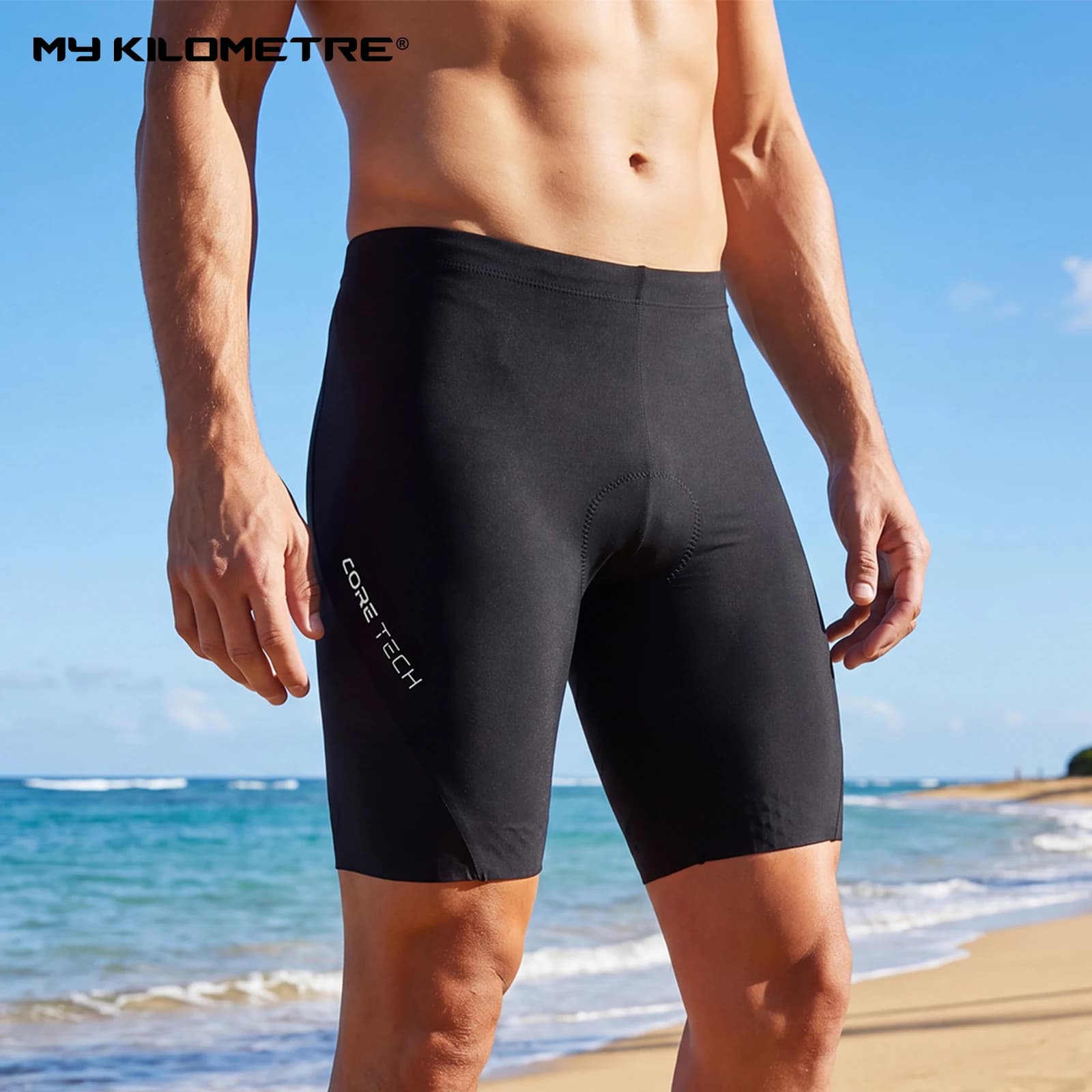 Pantaloncini da Triathlon per Uomo, Asciugatura Rapida, Compressione, Traspiranti, Imbottiti, per Nuoto, Ciclismo e Corsa, con Grip in Silicone