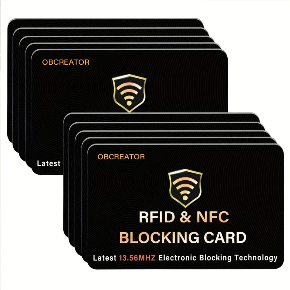 Protezione per carte con blocco RFID da 10/5 pezzi, blocco NFC senza contatto antifurto per carte di debito/crédito bancarie, protezione del portafoglio