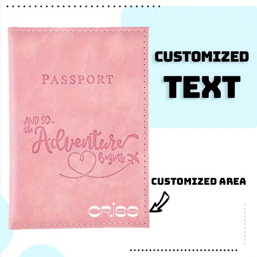 Custom Logo Map &Letter Print Passport Holder.Lightweight travel wallet with card and ticket slots,stylish for business & trips.