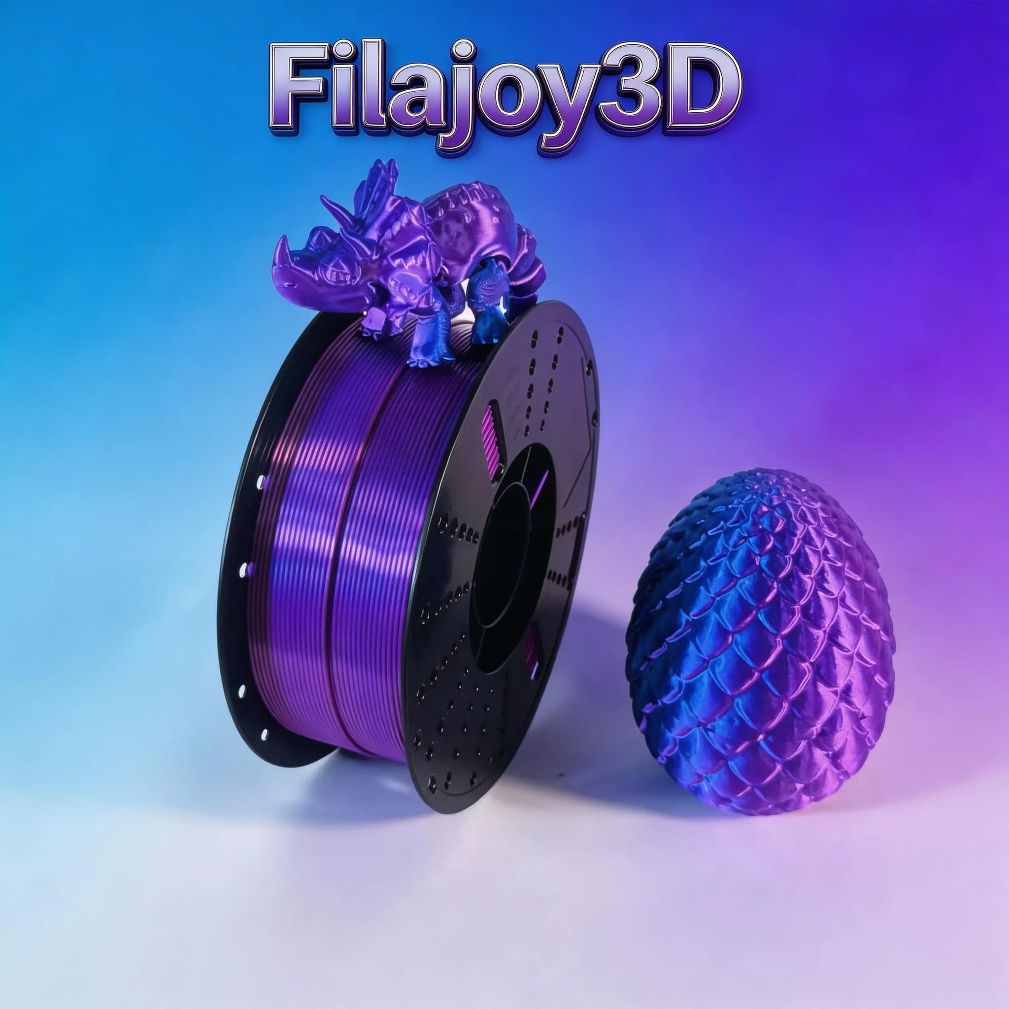 Filament PLA Silk 1.75mm Bicolor Blue Purple 1KG Polished with Dimensional Precision for 3D Printer