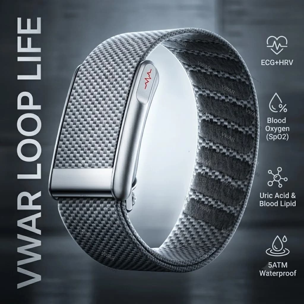 VWAR Loop Life ECG Smart Band Accurate Diagnosis Fitness Tracker Body Fat Blood oxygen BP Health Sport Smart watch Men women