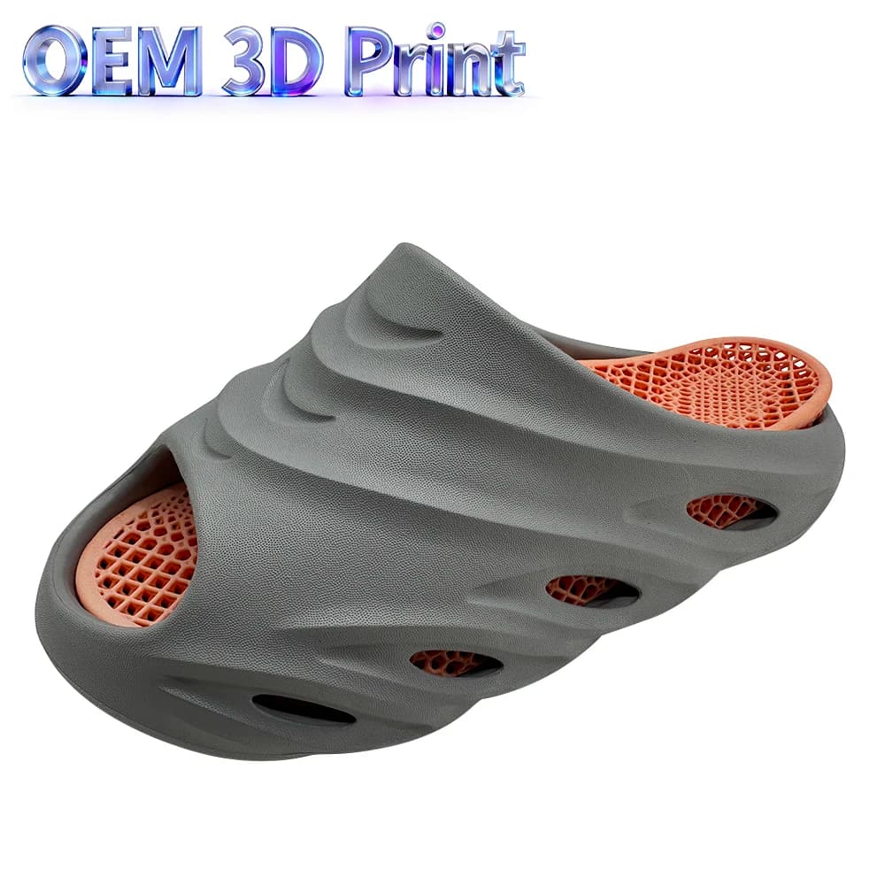 Customized Summer Collection 3D Printed Flip Photo Resin Soft Rubber SLA Shoes Slippers Hollow Resin Rapid Prototyping