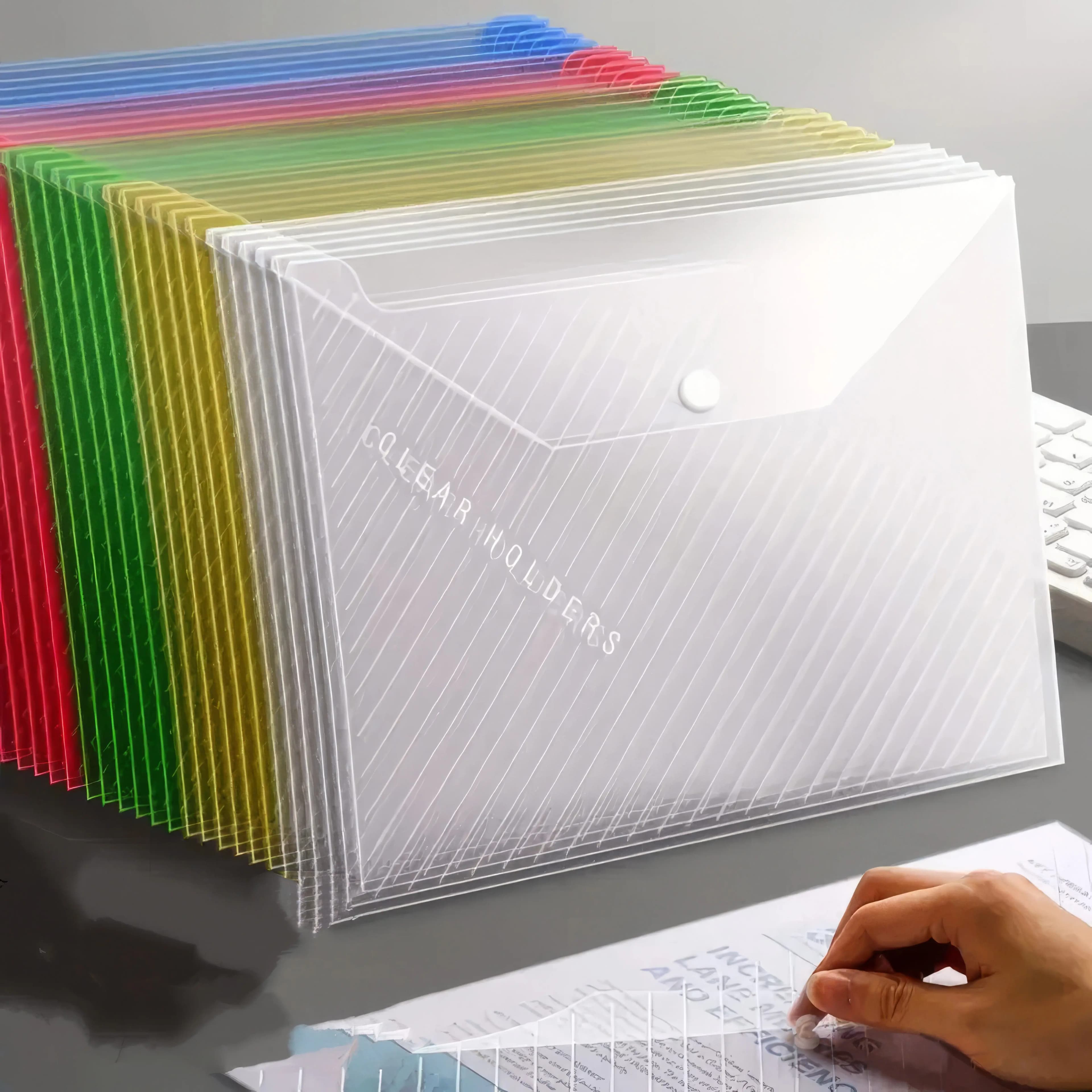 Set di 5 cartelle portadocumenti di colori assortiti – Polipropilene resistente con soffietti espandibili per la conservazione dei documenti