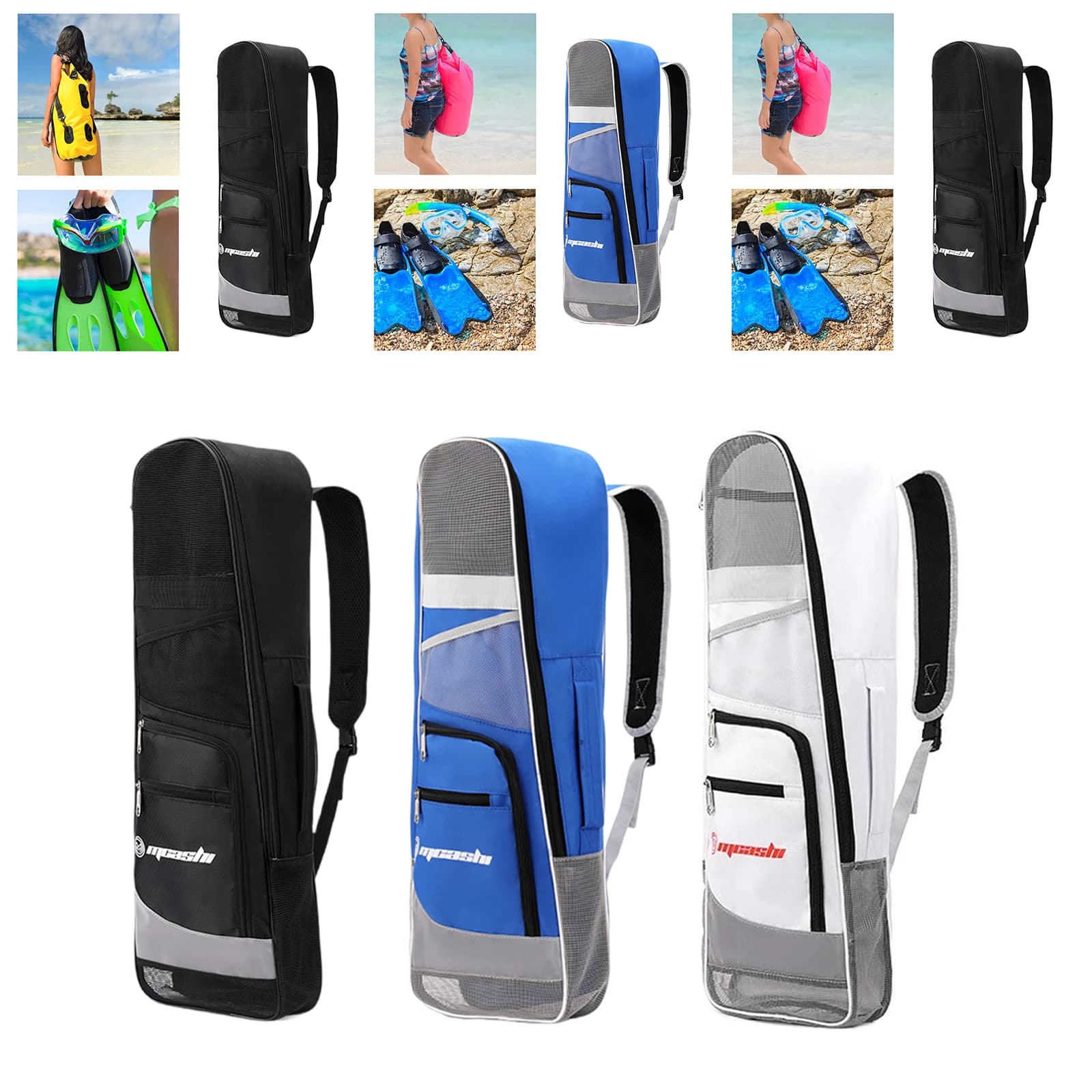 Snorkeling Backpack Pine Bag Handbag Breathable equipment with pockets Shoulder bag Organizer for travel Training Diving