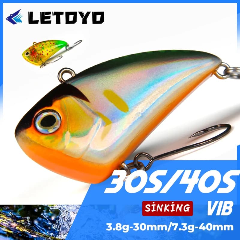 LETOYO Mini VIB 3.8g 30mm 7.3g 40mm vibrazione crankbait Affondamento Esche dure artificiali trappola Wobbler Richiamo di pesca Per trota veranda