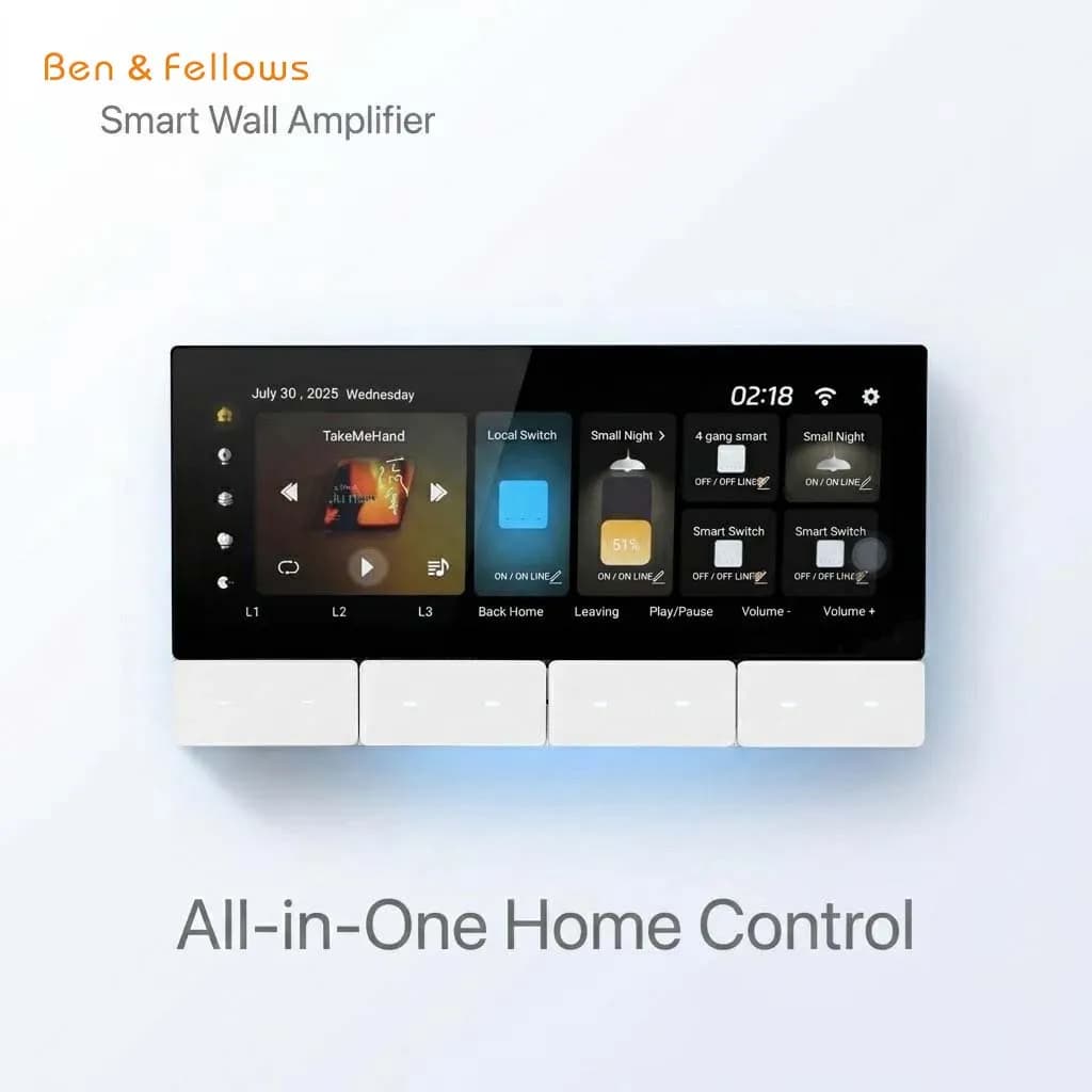 Tuya Zigbee Smart Control Panel 6.2 Inch Touch Screen Wall Audio Amplifier 2x25W WiFi Bluetooth Home Music System