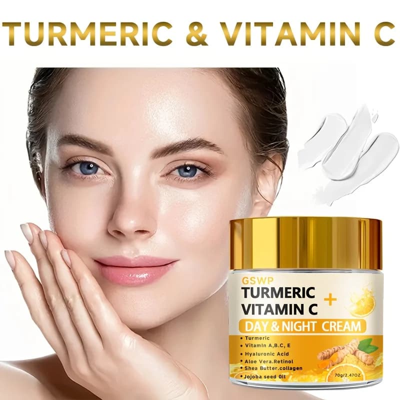 GSWP Yellow Ginger Vitamin C Morning and Evening Cream, Containing Turmeric and Vitamin C Ingredients. 70g/140g