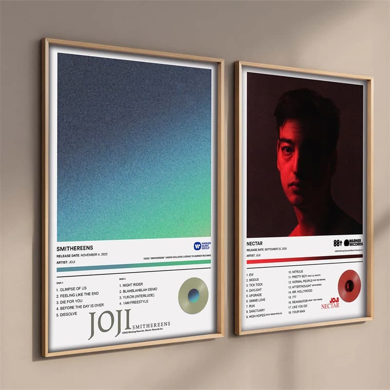 Copertina dell'album musicale Pop Rap Joji Poster Rapper estetico Hip Hop Rock SMITHEREENS Nettare Stampa su tela Wall Art Living Room Decor