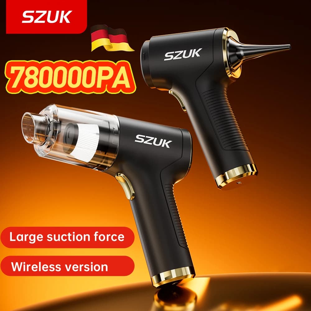 SZUK NUOVO Potente Aspirapolvere per Auto Mini Aspirapolvere Portatile Tenuto In Mano Senza Fili Forte Aspirazione Pulitore per Auto Macchina per la Pulizia