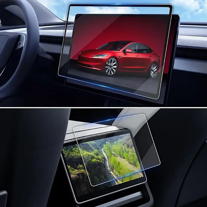 Pellicola Protettiva in Vetro Temperato per Schermo Centrale Posteriore Tesla Model 3 Highland, Model Y Juniper, Model Y Performance