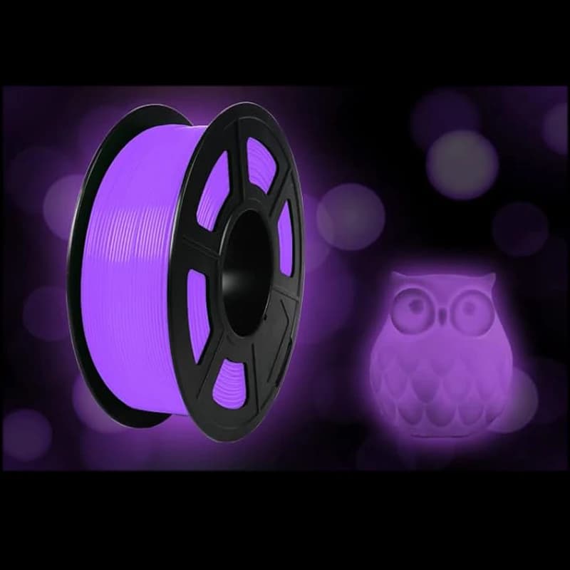Filamento TPU 95A per Stampante 3D Luminescente al Buio, 1.75mm, 250g, Precisione Dimensionale +/- 0.03, Bobina da 250g, Viola