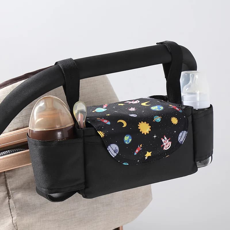 Borsa per passeggino Organizzatore Trolley Borsa Portabicchieri per bottiglia Multifunzionale Bebe Carrozzina Buggy Carrello Borsa appesa Borsa per pannolini per bambini