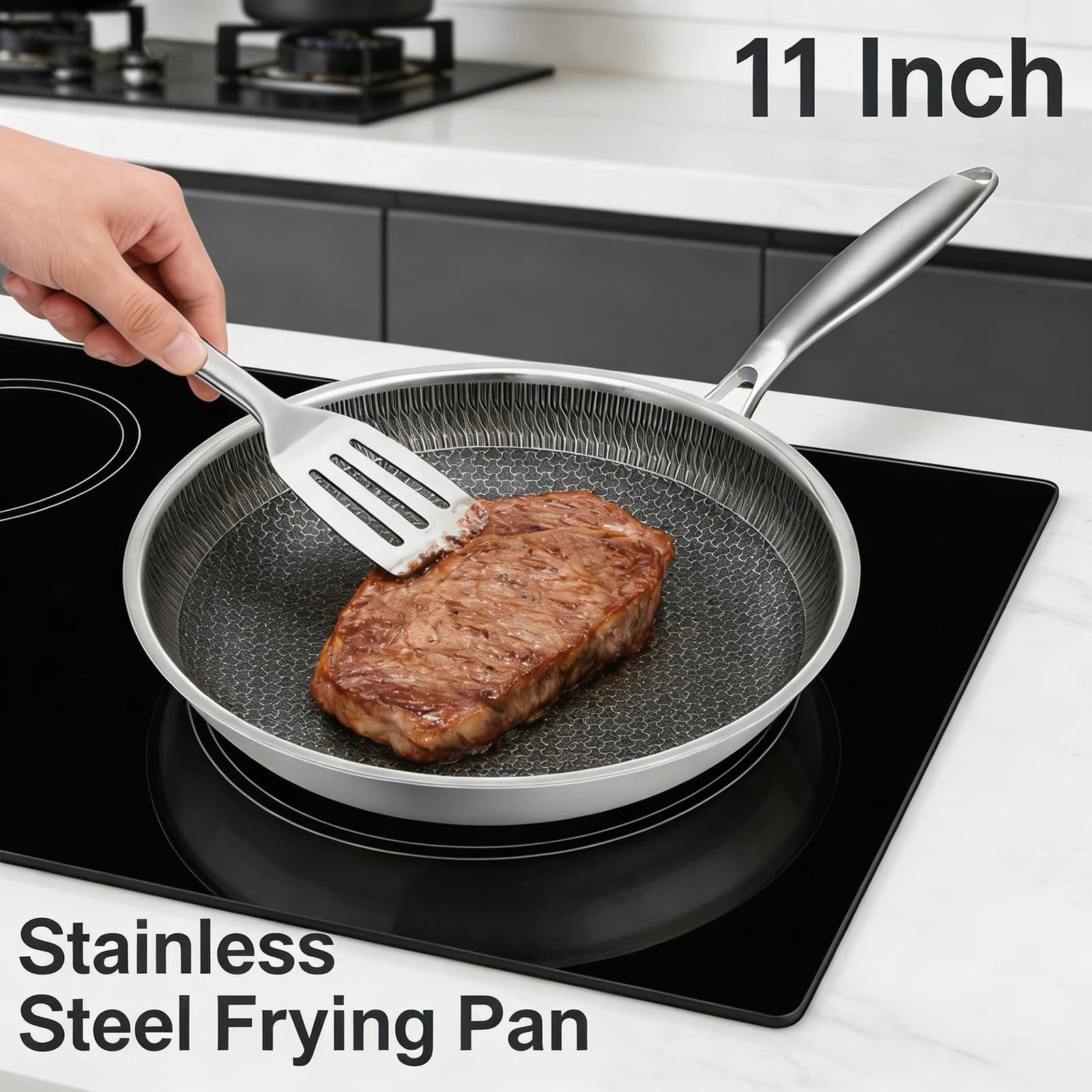 26/28 cm Non-stick pan Stainless steel pot with removable handle Resistant to scratches for induction and gas hob