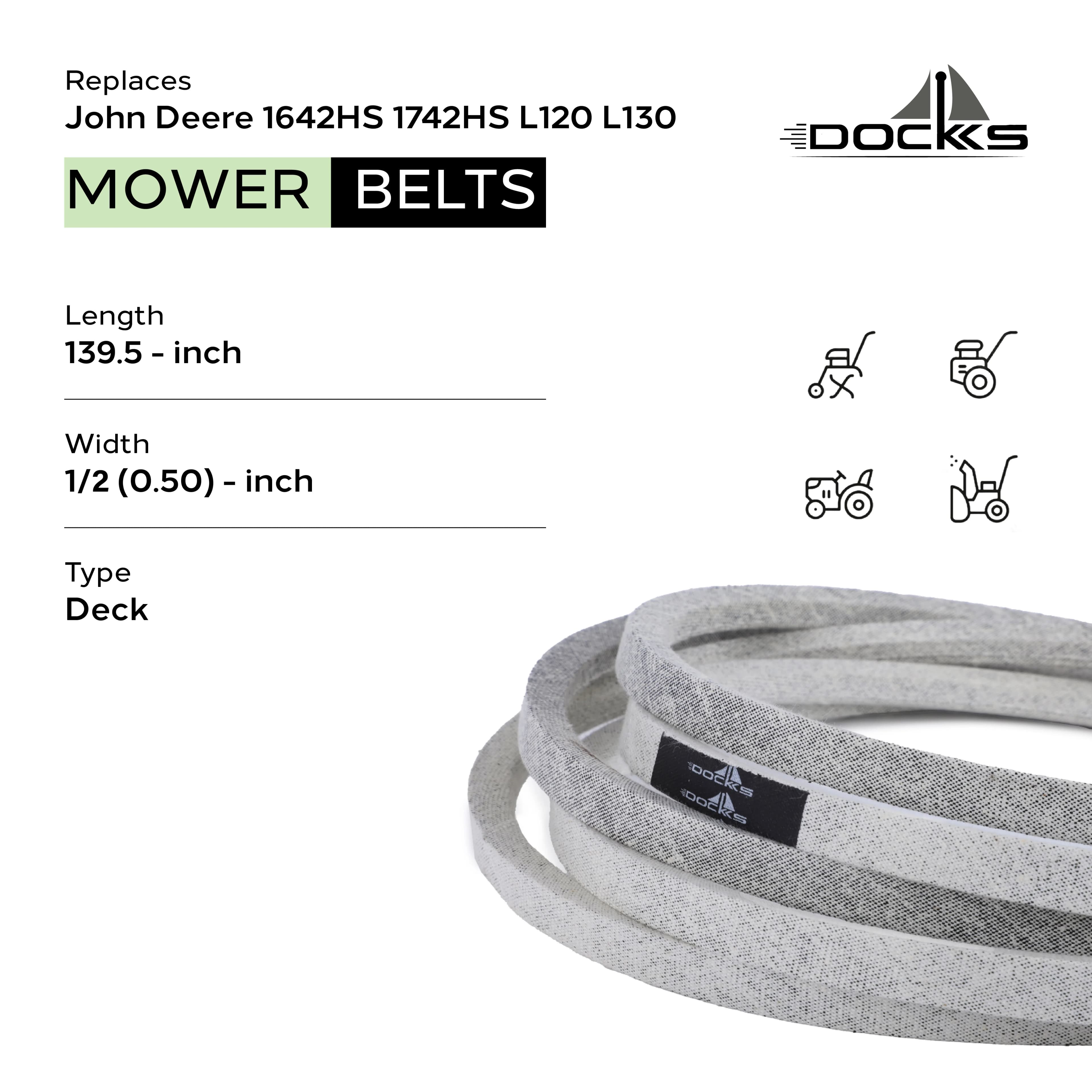 Dock Parts Mower Bridge Transmission Belt GX20305 / Kevlar Cable / 139.500 inches/For John Deere 1642HS 1742HS L120 L130 L2048 L2548
