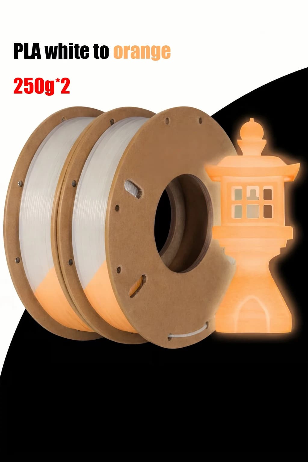 3D PLA Filament Luminous Orange 1.75mm 500g, Bright Filament for 3D Printing 1.75mm Dimensional Accuracy +/- 0.02 mm