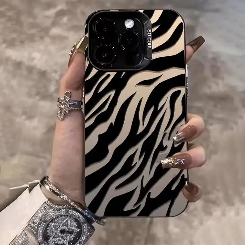 Zebra Pattern Black Advanced IMD Shockproof Cover For iPhone 18 17 16 15 14 13 12 11 Pro 7 8 Plus Max Mini Air XS 16e Phone Case
