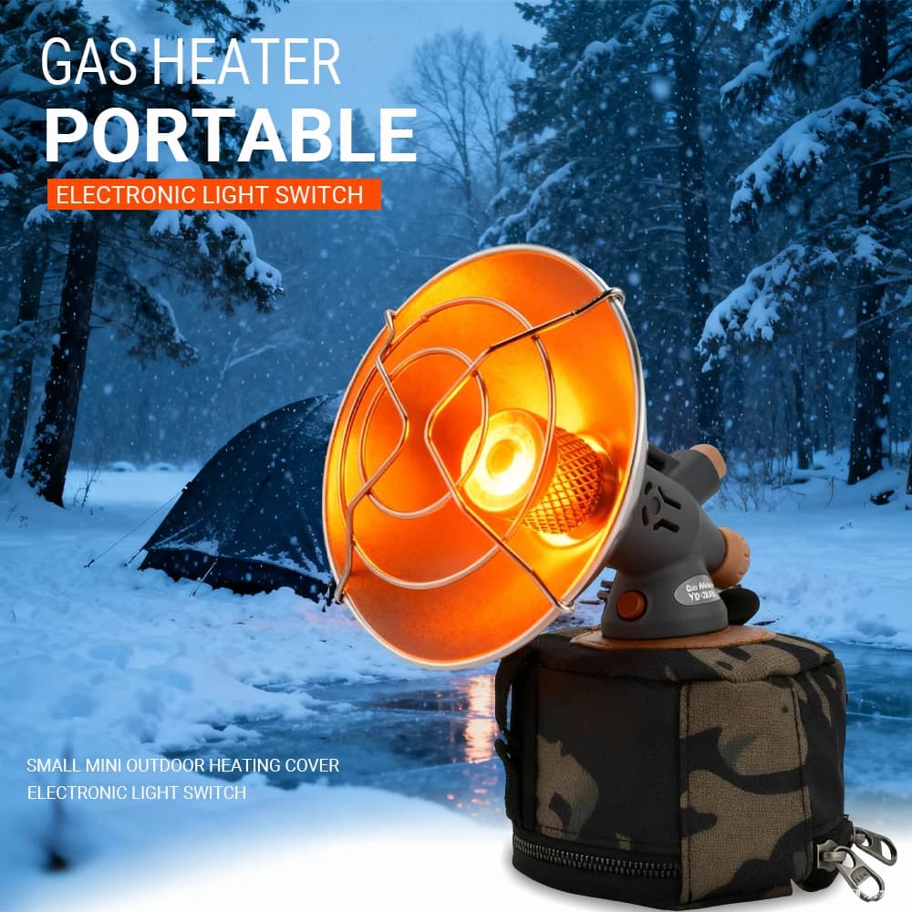 Pandatour Camping heater Mini portable heater for solar gas heating with storage box External curtain heater Oven Gas heater Cold winter