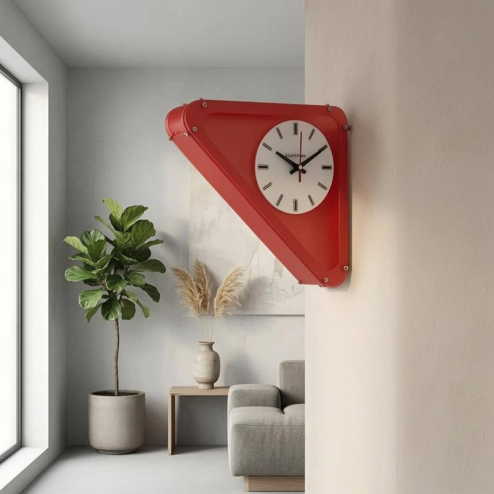 12 Inch Double Sided Acrylic Corner Wall Clock Frosted Finish Unique Home Decor Timepiece for Living Room Bedroom