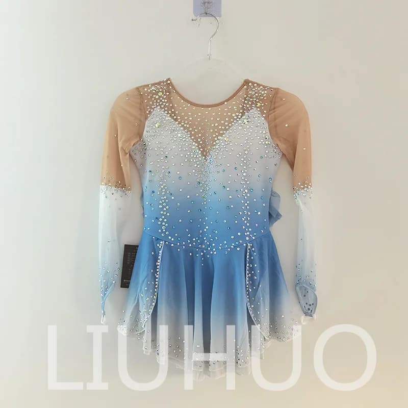 LIUHUO Abito per Pattinaggio Artistico su Ghiaccio per Ragazze Donne Adolescenti Elasticizzato in Spandex per Competizione Vendita all'Ingrosso BD2080