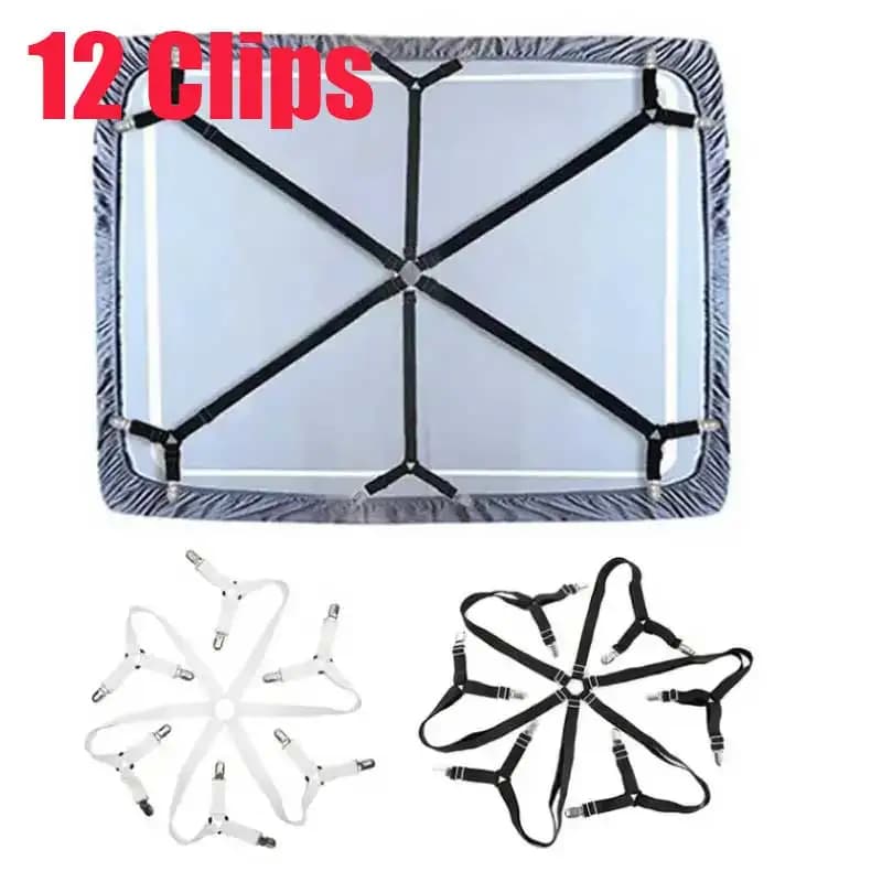 12 Elastic Clips for Sheets, Anti-slip Bed Linen Clips, Covers and Covers, Domestic Tools