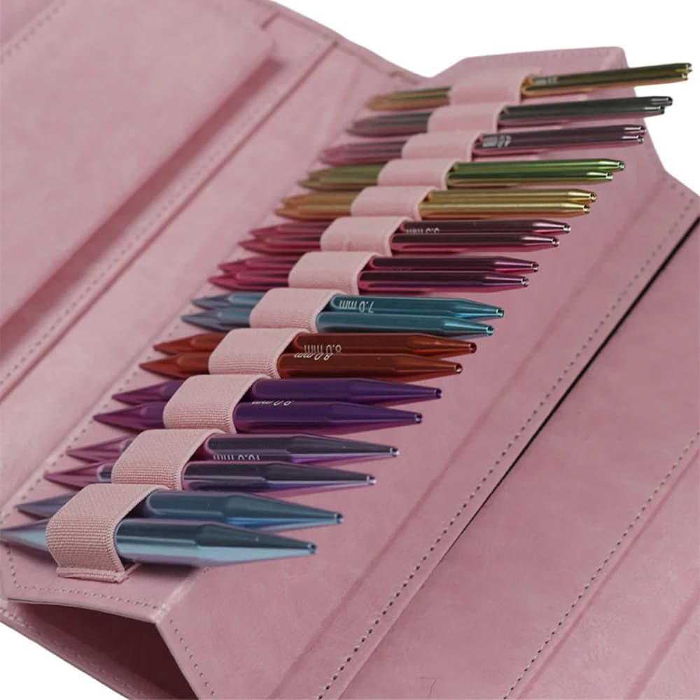 Interchangeable Knitting Needles Set, 12 Pairs Colored Aluminum Detachable Weaving Needles for Beginners & Knitting Enthusiasts