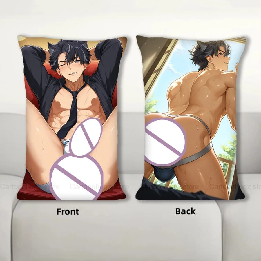 Dakimakura Anime Wriothesley Federa per cuscino Cuscino per divano Federa per cuscino con stampa fronte-retro 40X60 cm