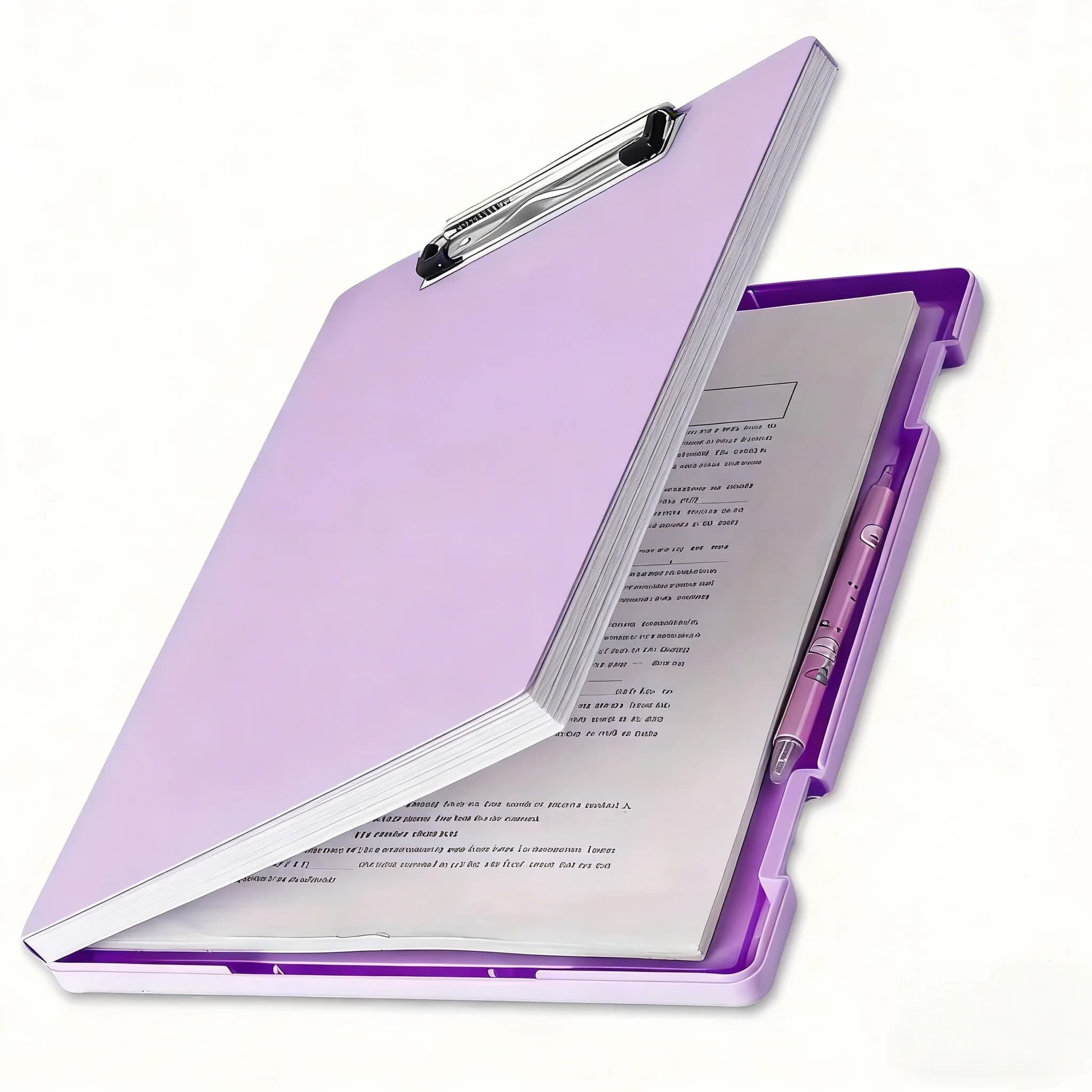 Cartella A4 viola spaziosa da 1 pezzo: organizer di file portatile, perfetto per riporre materiale scolastico e per l'ufficio nell'uso quotidiano