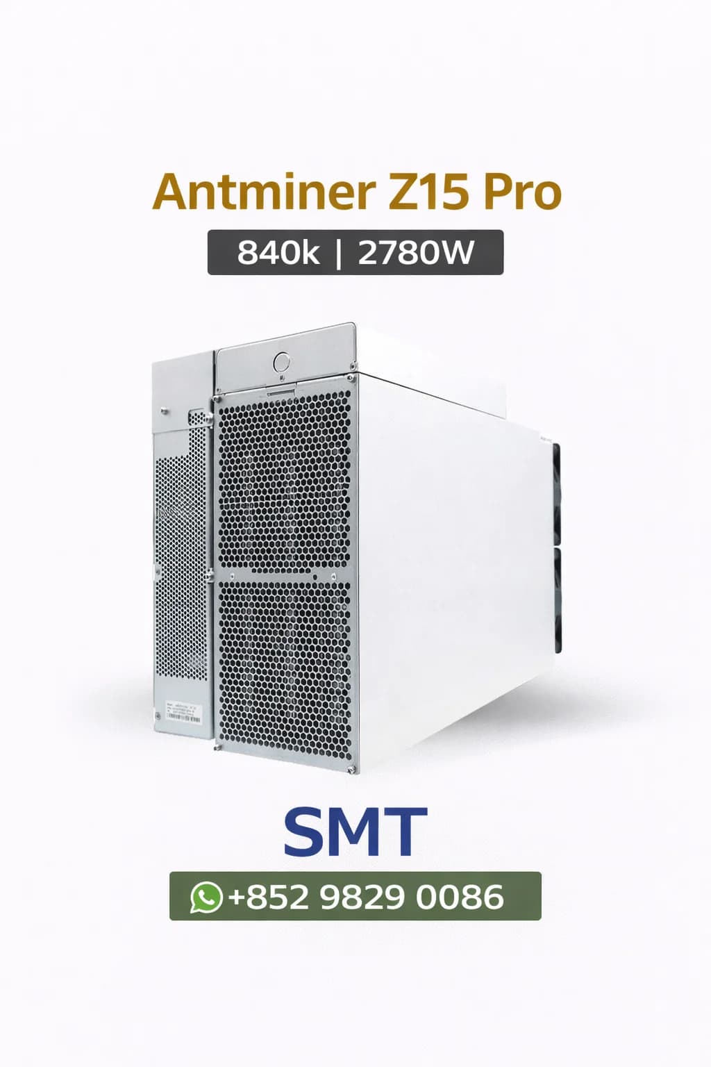 Minatore originale con algoritmo Equihash Bitmain Antminer Z15 Pro 840K per ZEC, ZEN, KMD Crypto Miner