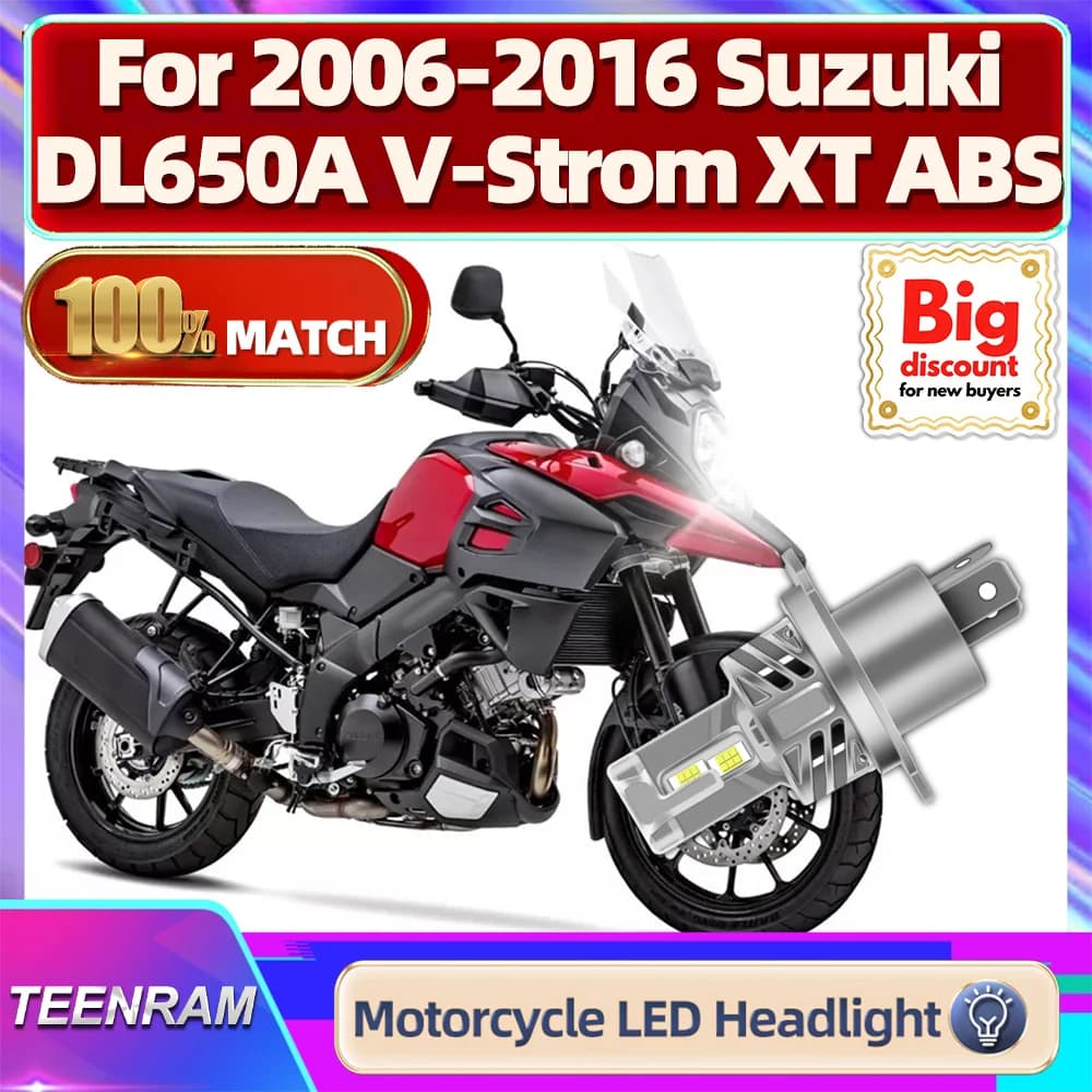 TEENRAM Per Suzuki DL650A V-Strom XT ABS 2006-2016 20000LM Moto HA CONDOTTO LA Lampadina Del Faro 150W Moto Moto Faro Ampoule