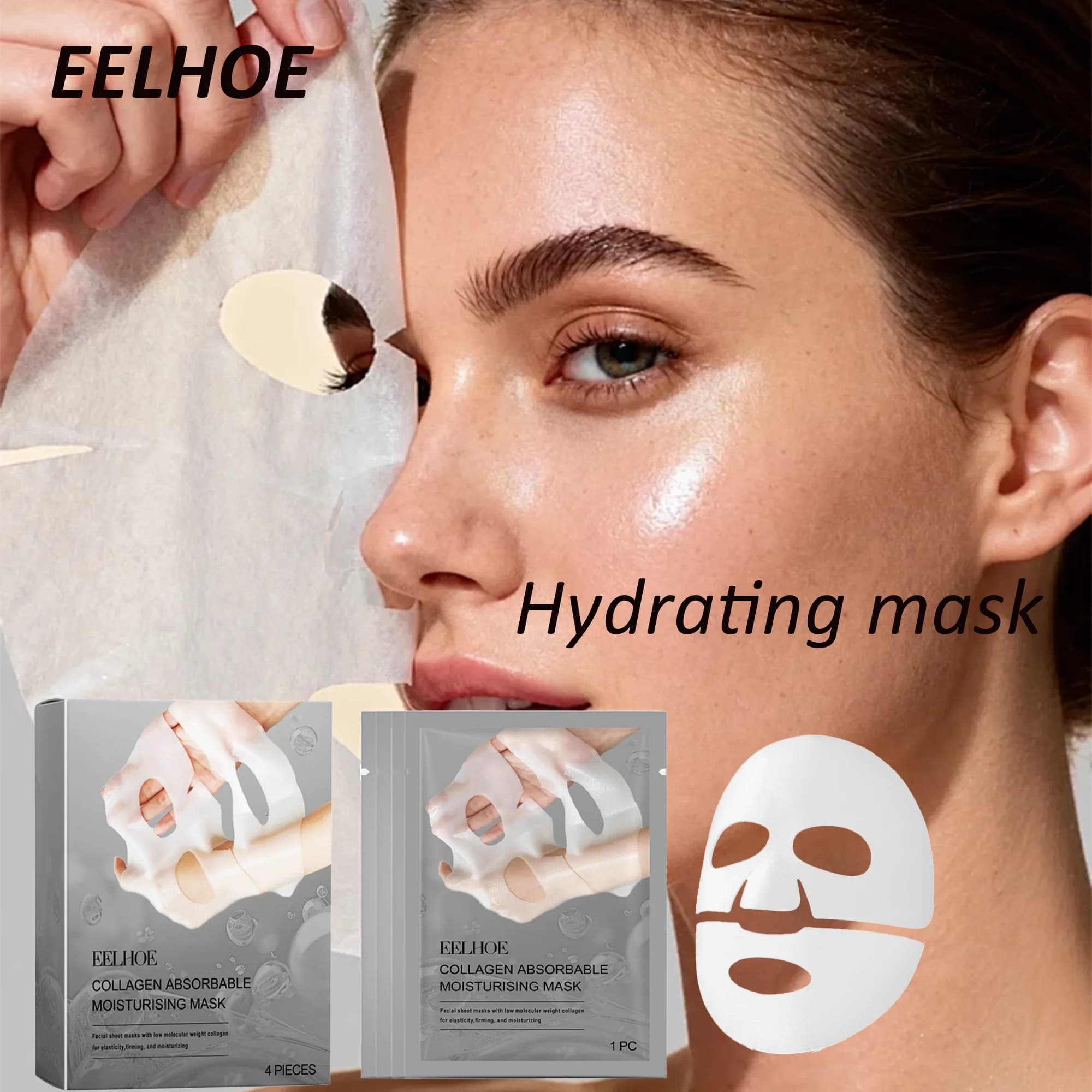 EELHOE Maschera viso al collagene, idratante profonda, rinfrescante, cura dei pori, per la cura quotidiana della pelle durante la notte