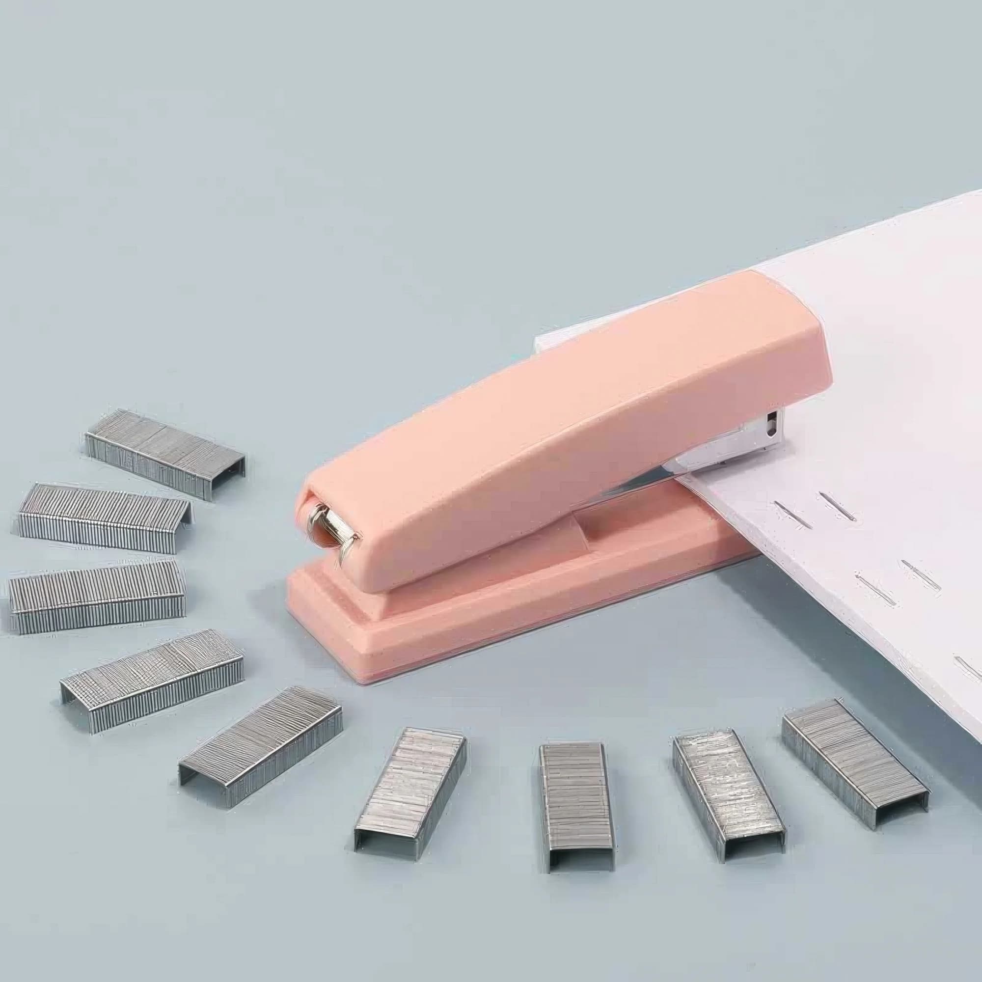 Cucitrice a 2 pezzi, bianca/rosa, comoda e facile da usare, adatta per rilegare materiali e documenti domestici e da ufficio