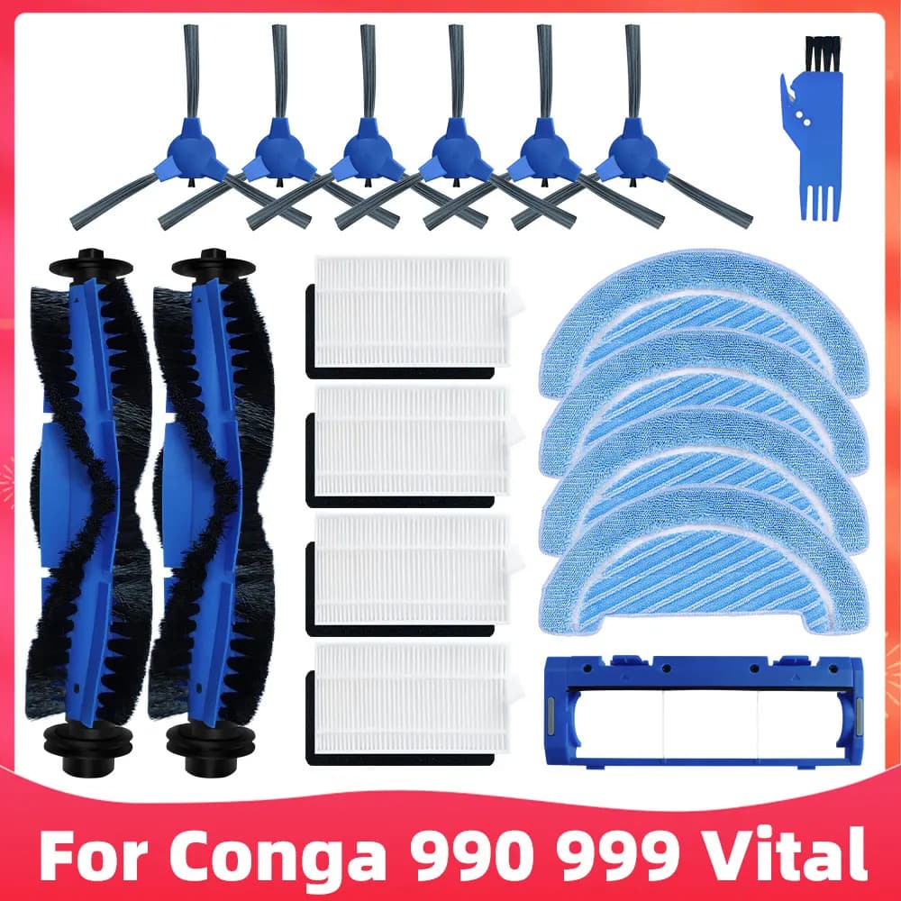 Per Cecotec Conga 990 Vital / Conga 999 Vital Robot Aspirapolvere Spazzola Laterale Principale Filtro Hepa Mop Rag Pezzi di Ricambio di Ricambio
