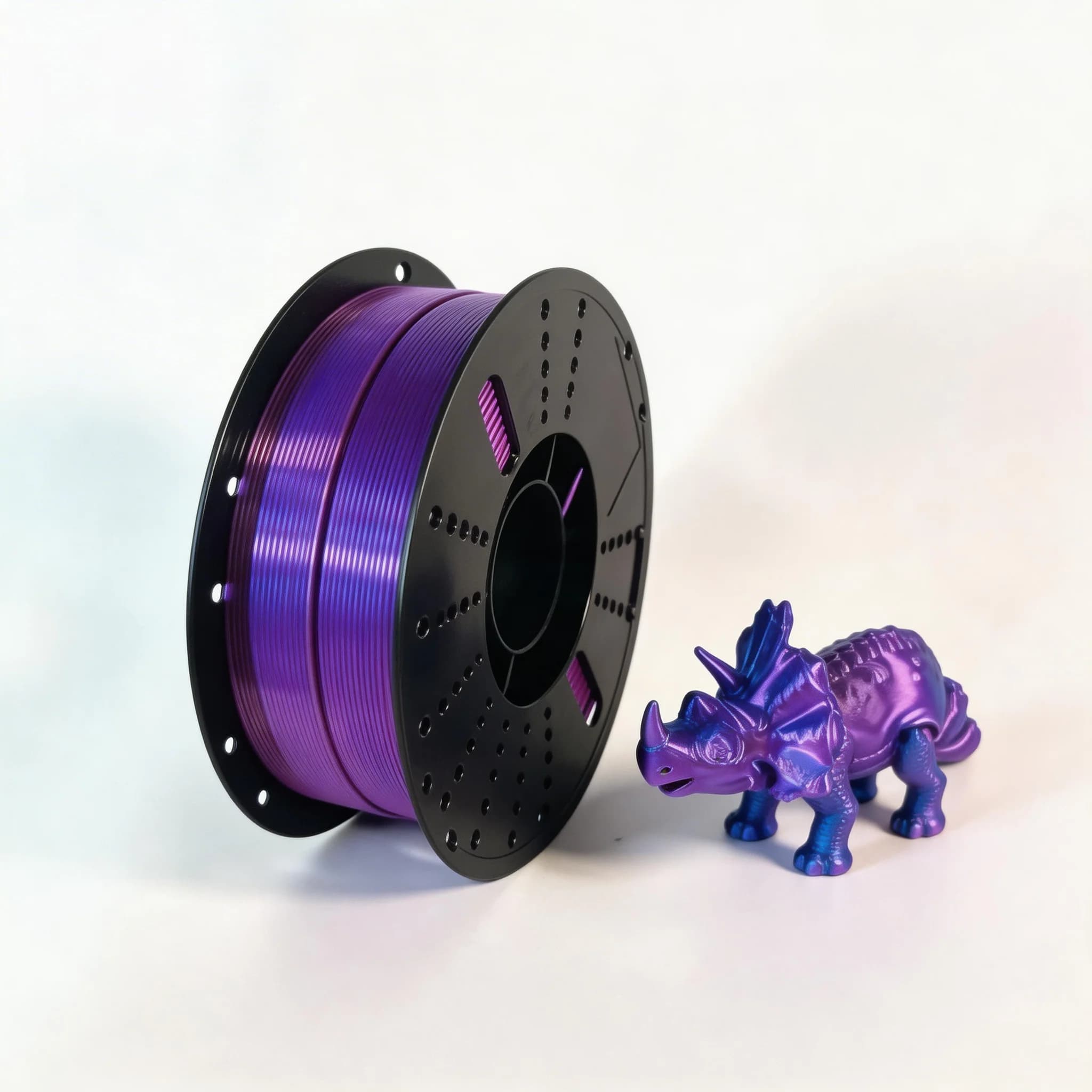 Filamento PLA Seta 1.75mm Bicolore Blu Viola 1KG, Filamento Lucido per Stampante 3D, Precisione Dimensionale +/- 0.05mm