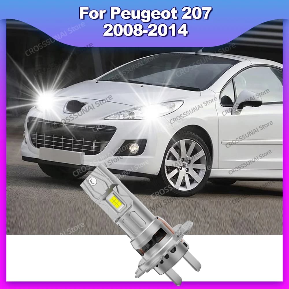 2/4 pezzi H7 LED CANBUS luce mini lampada frontale lampadina con ventola per Peugeot 207 2008 2009 2010 2011 2012 2013 2014